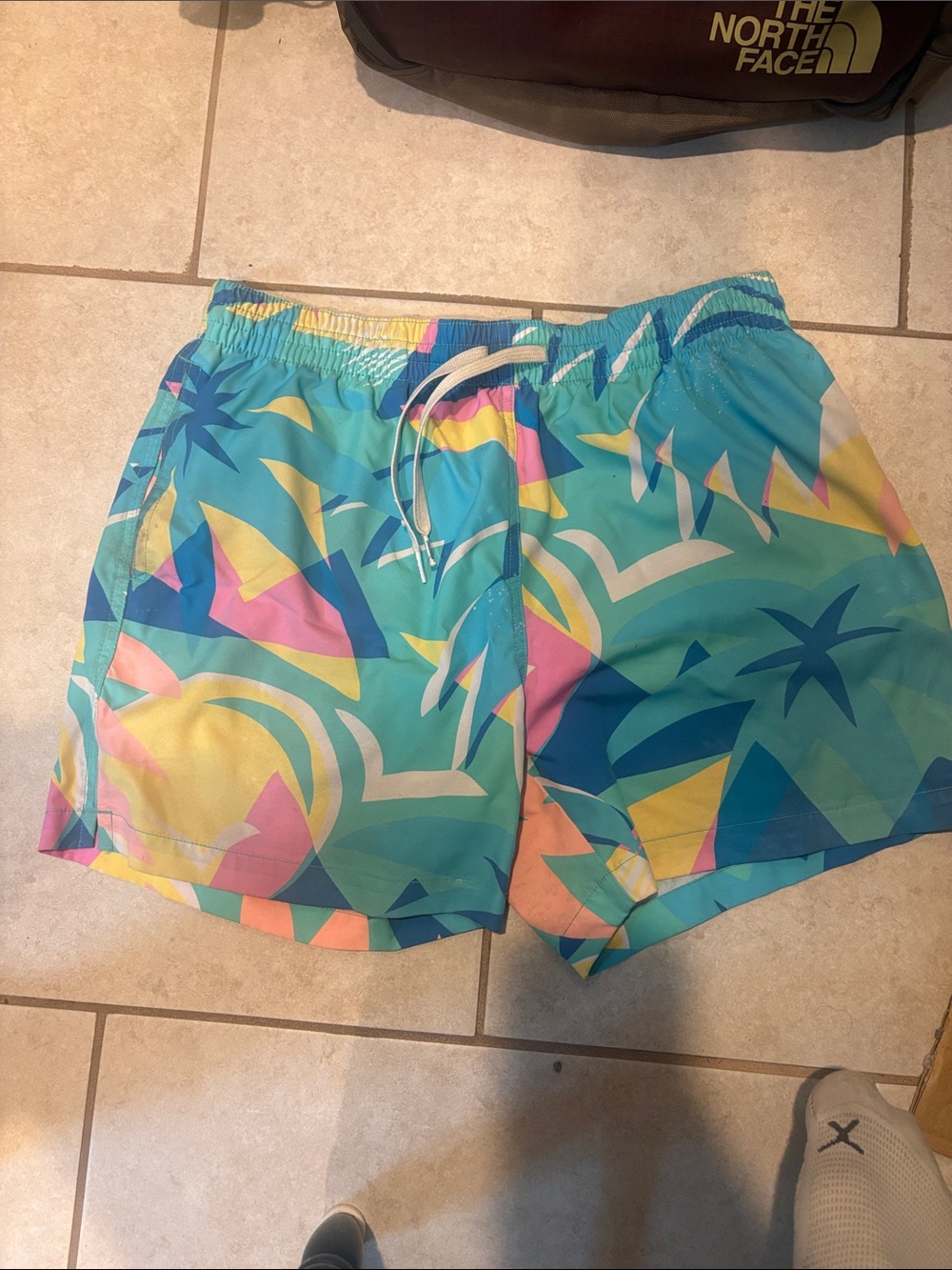 chubbies Teal Multi Tropical Swim Shorts